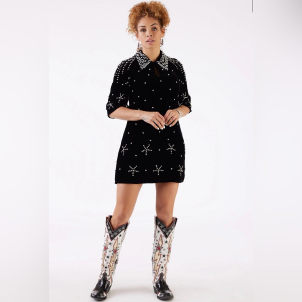 Double D Ranchwear Women’s Dress - Big Sky - Mini Length - Black - New With Tags
